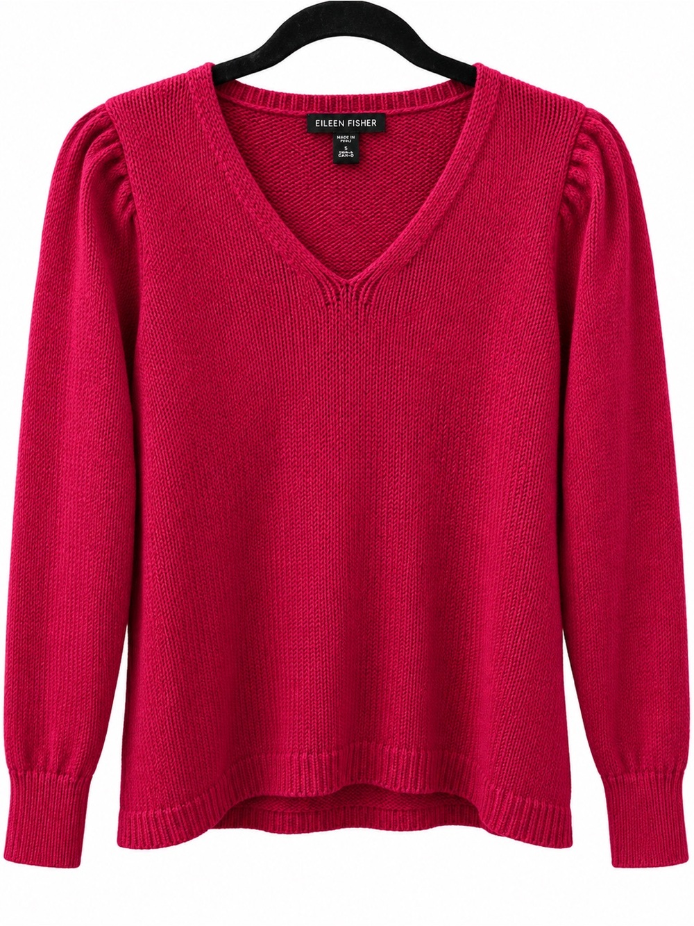 Eileen Fisher V-Neck Sweater in Raspberry Pink